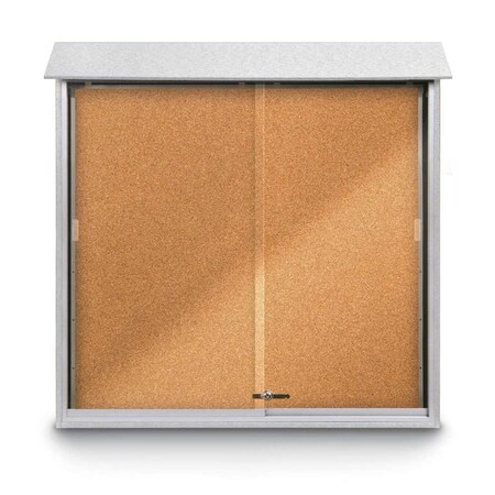 United Visual Products Outdoor Enclosed Combo Board, 72"x36", Bronze Frame/Green & Surf UVCB7236ODBZ-GREEN-SURF